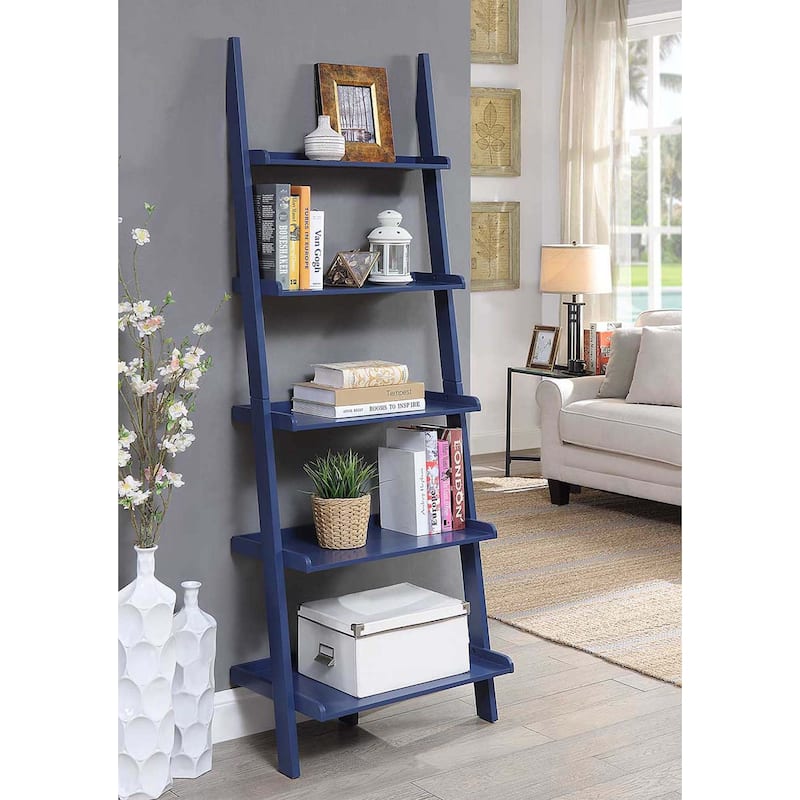Convenience Concepts American Heritage Bookshelf Ladder - Cobalt Blue