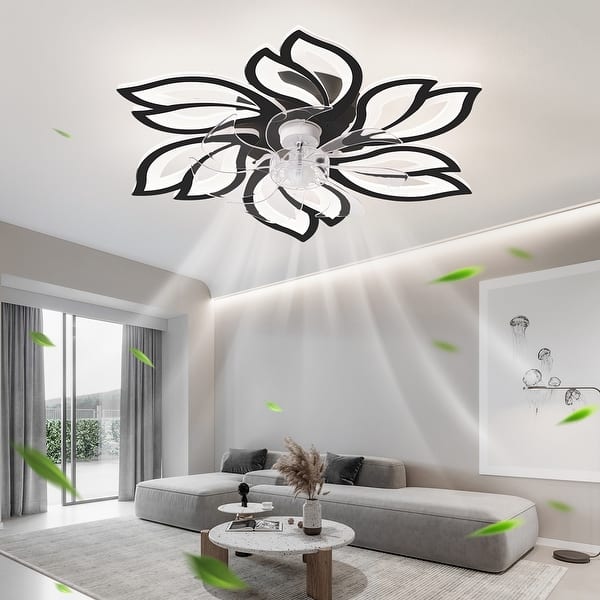 Product Name:30% Off 18 Inch Black Ceiling Fans With Lights And Remote, Black Caged Ceiling Fan Light With 6-Speed Motor, Bladeless Fan, Fandelier Ceiling Fan With Light For Bedroom, Living Room, Dining