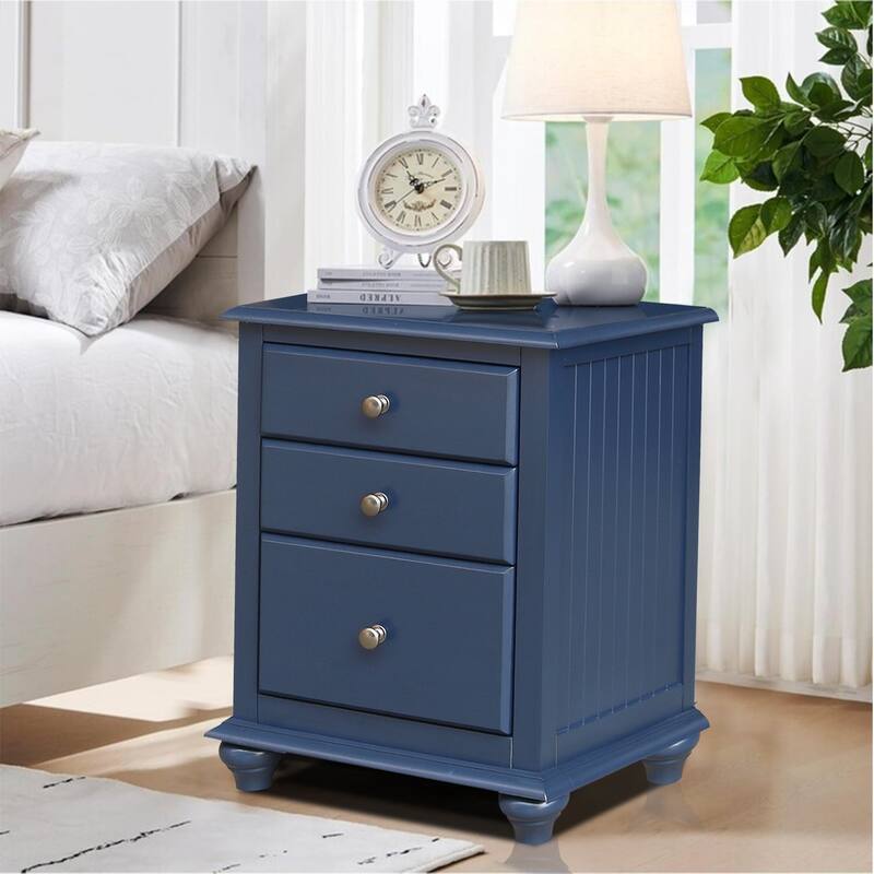 International Concepts Solid Wood 3-Drawer Nightstand