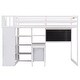 preview thumbnail 15 of 14, White Twin Pine Loft Bed with Pullable Desk and Storage