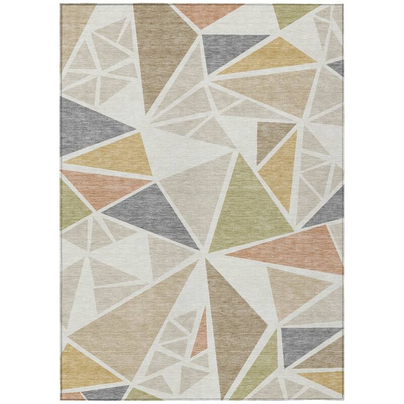 HomeRoots Geometric Transitional Rectangle Outdoor Rug