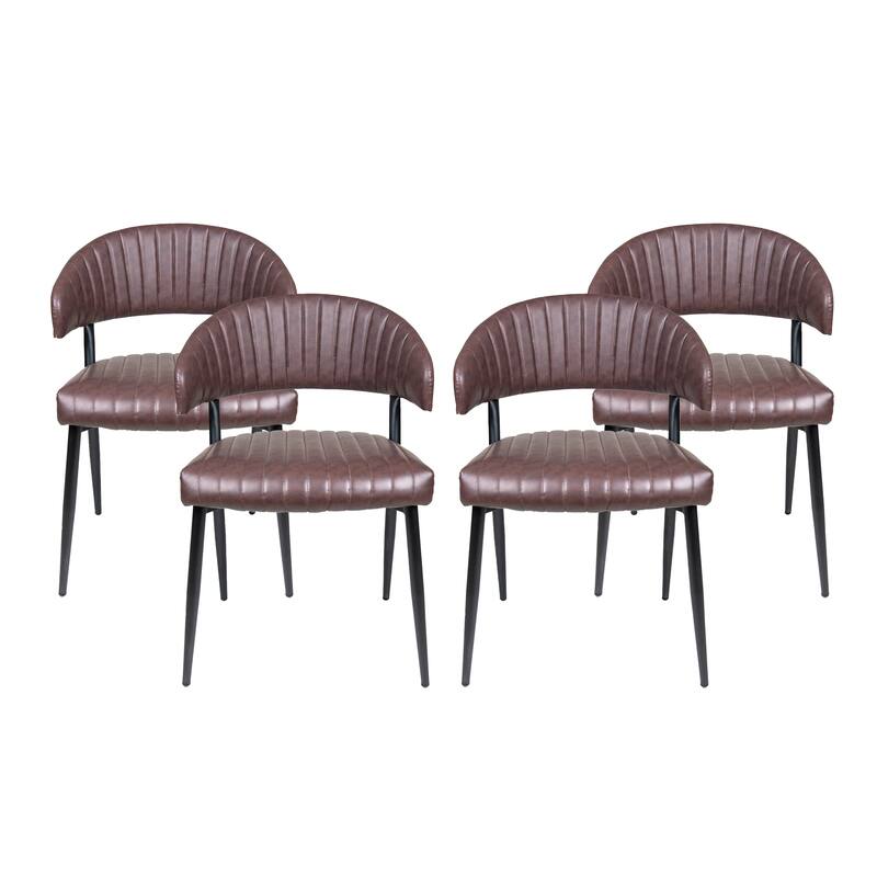 Christopher Knight Home - Curved Back Faux Leather Upholstered Dining Chair
