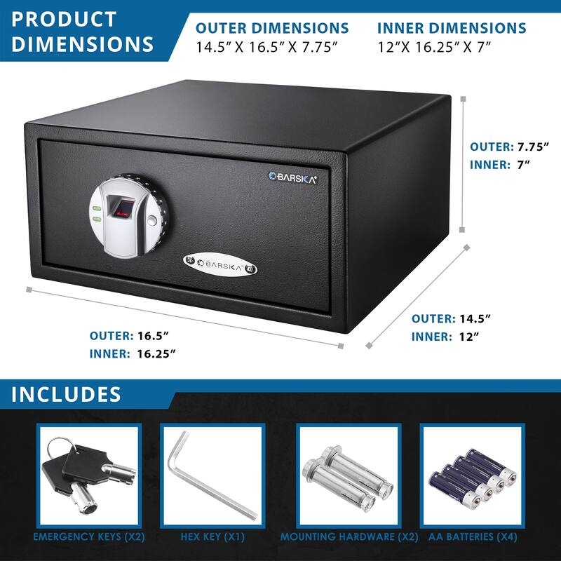 0.79 Cu Ft Biometric Security Safe