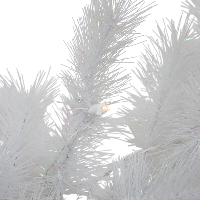 9' x 14" White Alaskan Pine Artificial Christmas Garland White LED