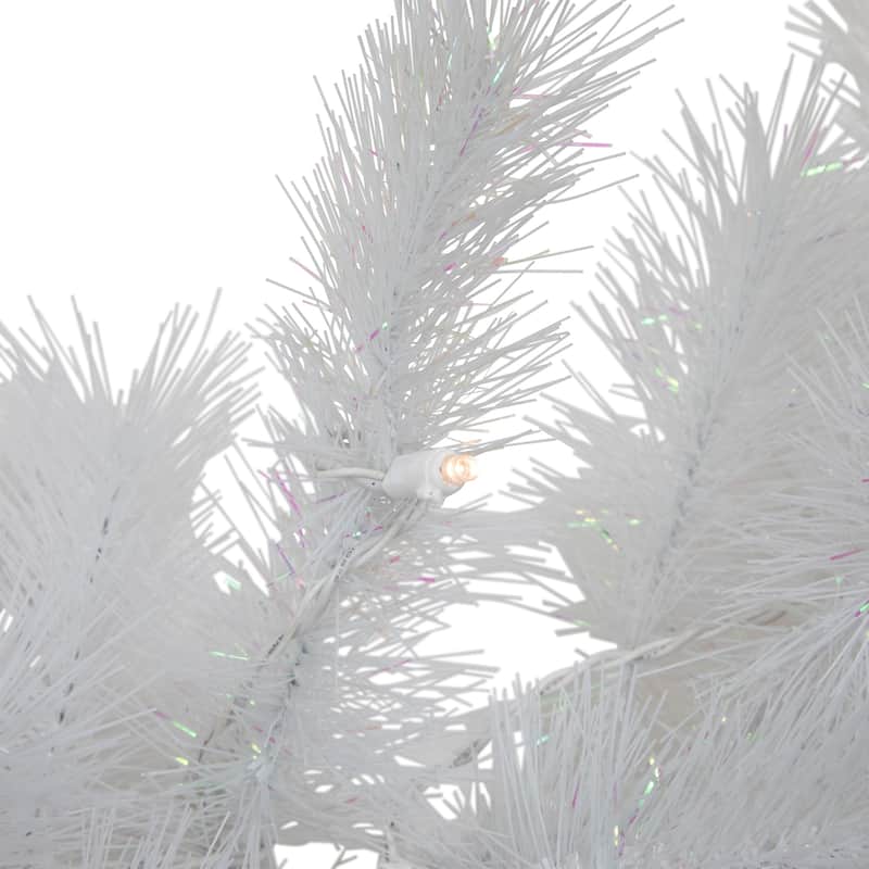9' x 14" Pre-Lit White Alaskan Pine Artificial Christmas Garland Warm White LED Lights