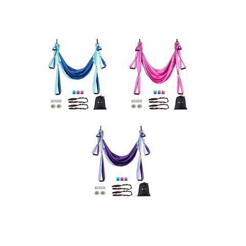 Giantex Aerial Yoga Swing Set Anti-Gravity Yoga Shaping Adjustable Handle Length PurpleBluePink