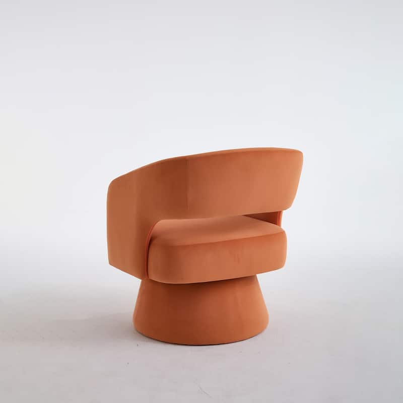 Swivel Barrel Chair, Velvet Accent Armchair 360 Degree Swivel Club Chair for Living Room Bedroom Reception Room