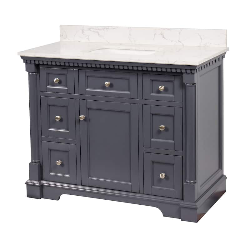 KitchenBathCollection Sydney 42" Bathroom Vanity with Engineered Marble Top