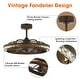 preview thumbnail 11 of 13, 29" Antique Bronze 3-blade Crystal Fandelier Bladeless Ceiling Fan with Light and Remote
