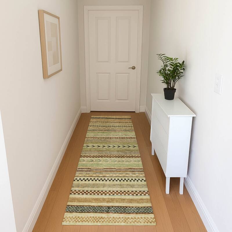 Premium Washable Super Soft Boho Stripes Mayfield Rug - Beige - 2'3" x 7'6"