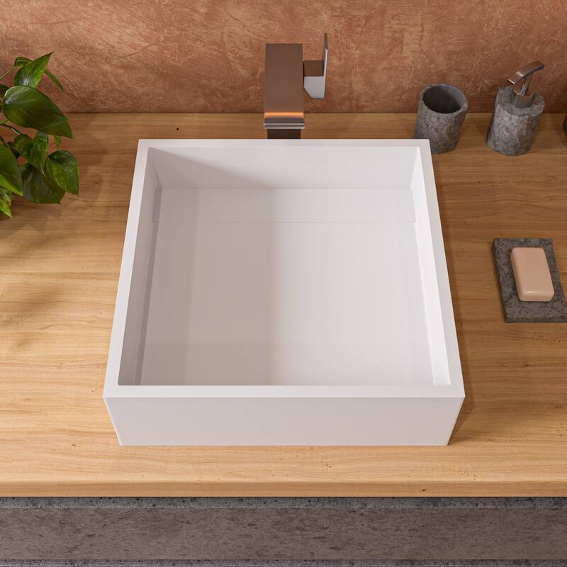 ALFI brand 4 Piece Solid Concrete Gray Matte Bathroom Accessory Set - Grey