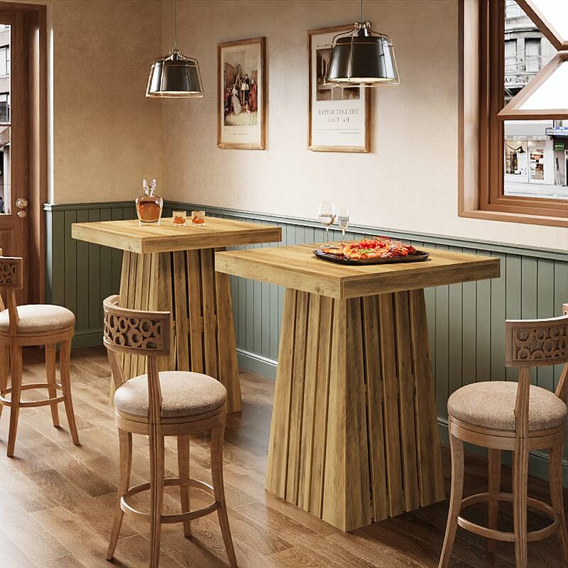 37.8 Inches Square Bar Table, Counter Height Pub Table for Home, Kitchen, Living Room - 31.5" L x 31.5" W x 37.8" H