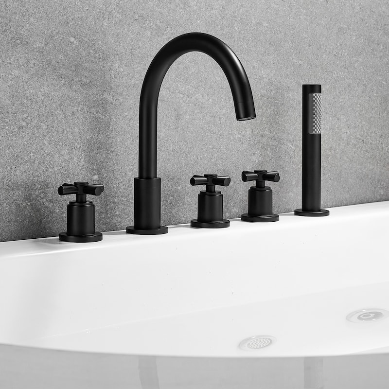 Altair Sorlia Cross Handles Deck-Mount Roman Tub Faucet with Handshower