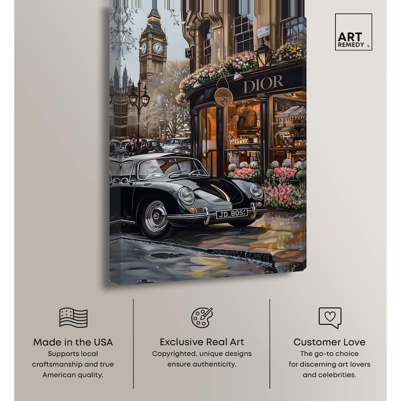A View of London from the Car Canvas by Art Remedy, Gallery Wrapped