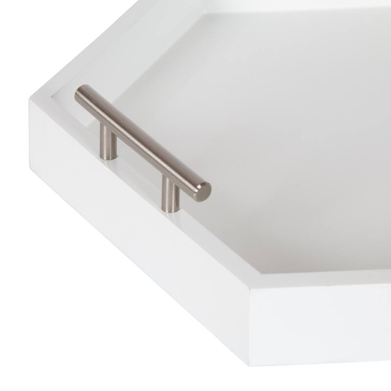 Kate and Laurel Lipton Hexagon Decorative Tray - 18x18