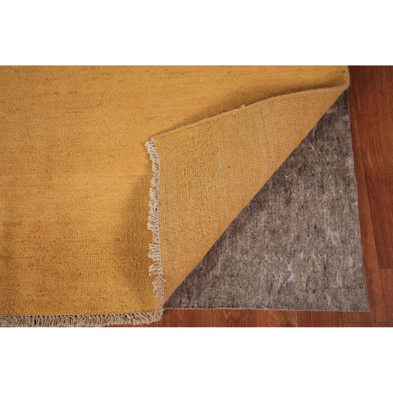 Modern Yellow Gabbeh Oriental Area Rug Hand-Knotted Wool Carpet - 5'6" x 7'8"