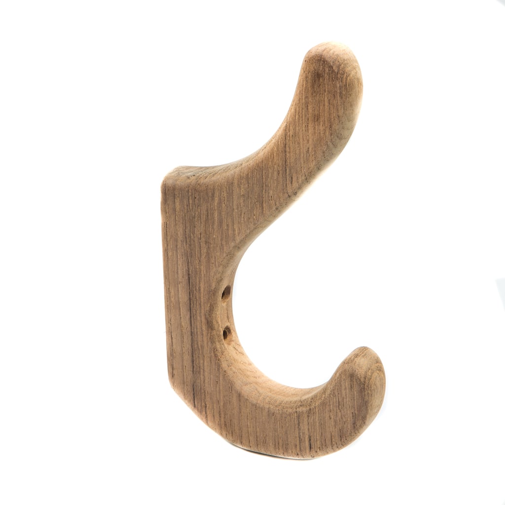 Solid Teak Hook - 7" H x 3-3/4" D x 7/8" Thick