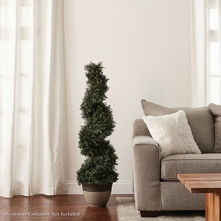 Pure Garden 4FT Spiral Cypress Artificial Tree - On Sale - Bed Bath ...