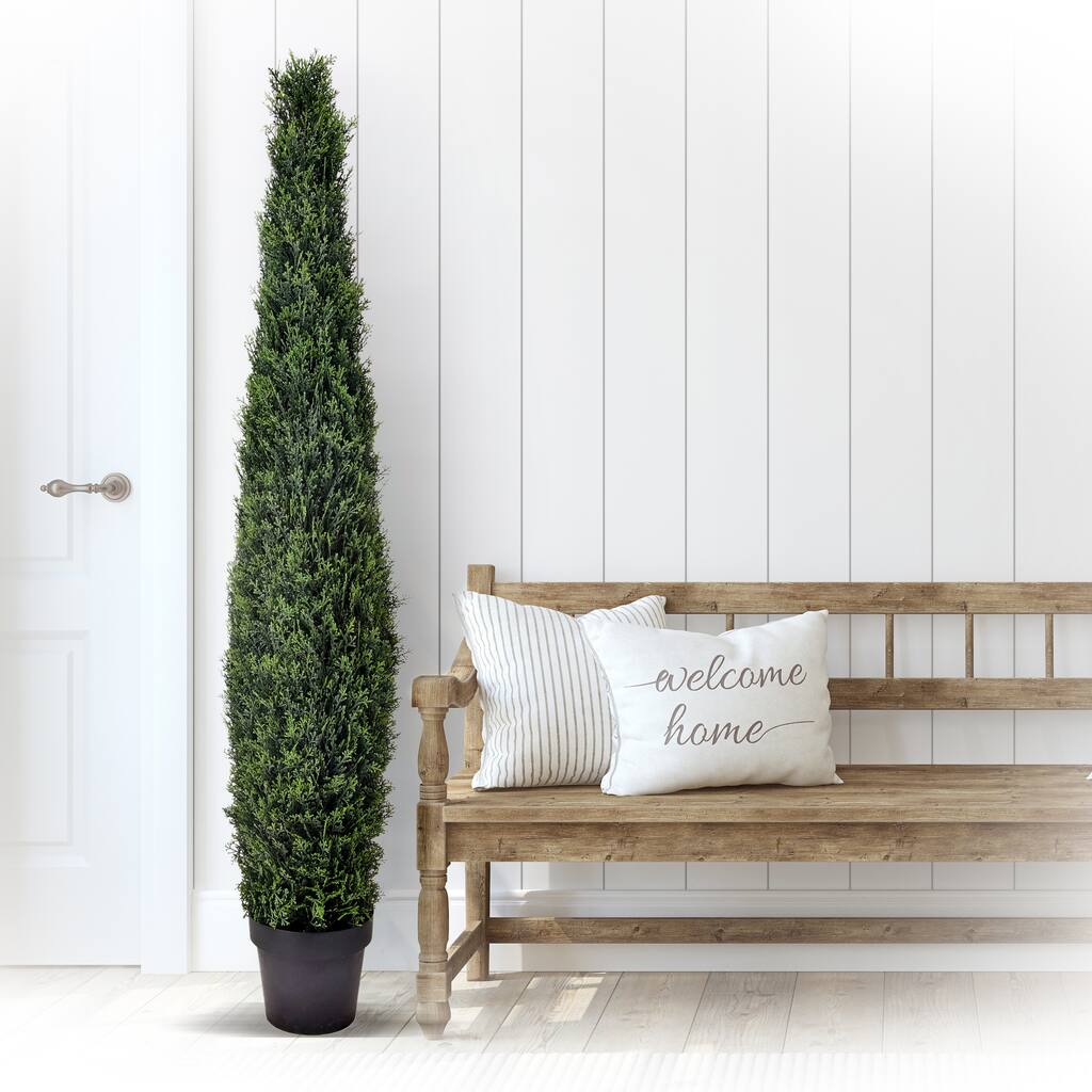 Potted Plastic Uv Treat Cypress Cone Topiary 60"