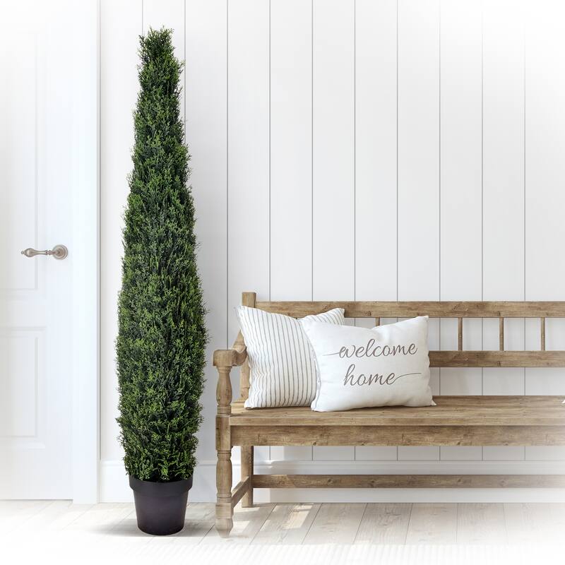 Potted Plastic Uv Treat Cypress Cone Topiary 60"