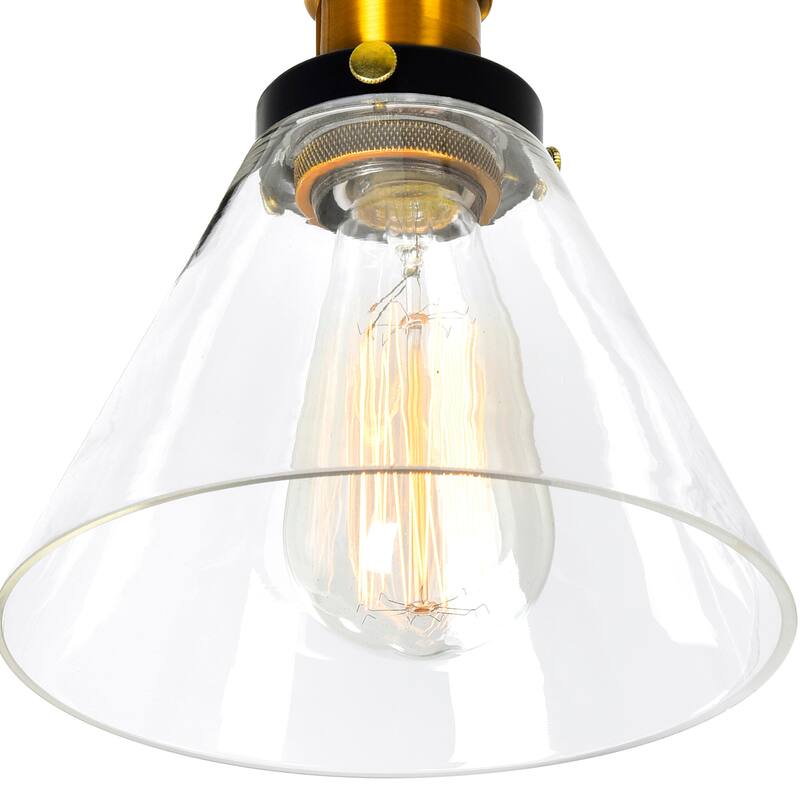 Eustis 2 Light Wall Sconce With Black & Gold Brass Finish - Black/Gold Brass