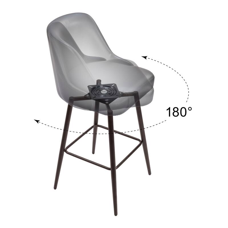 Keppel Swivel Barstool Black & Bronze