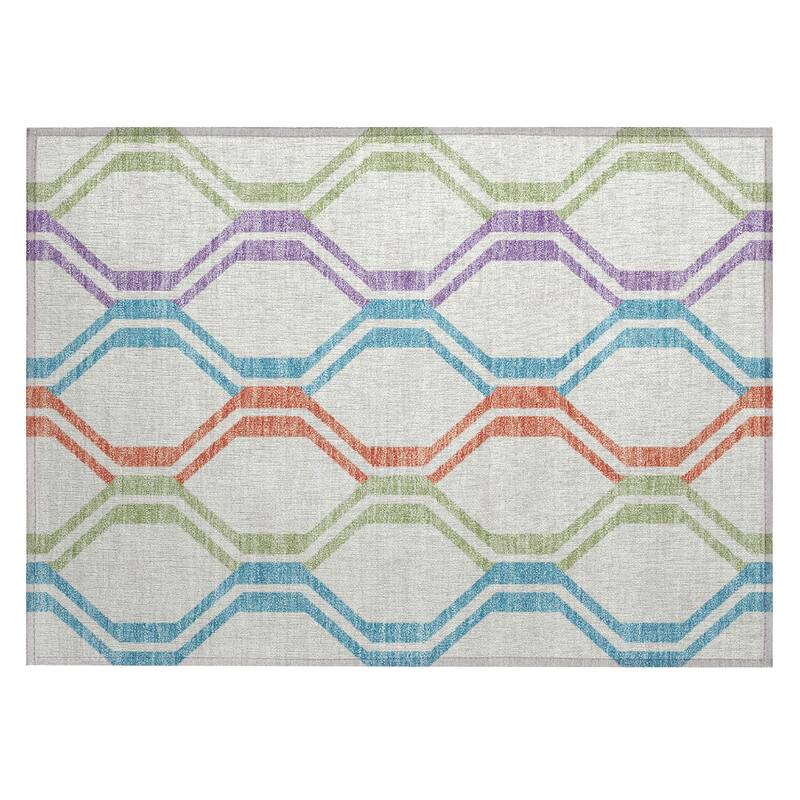 Machine Washable Indoor/ Outdoor Contemporary Dimensions Chantille Rug