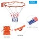 preview thumbnail 4 of 6, 18" Basketball Rim Wall Door Mounted Standard Goal (Solid Steel), Orange