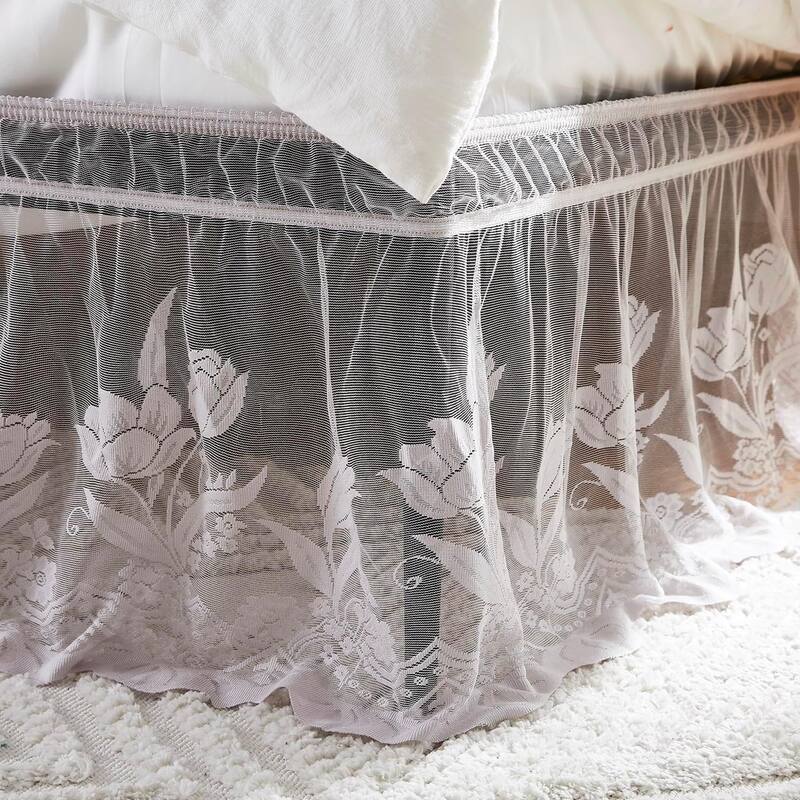 WARM HOME DESIGNS Farmhouse Bed Skirt for Bed.
