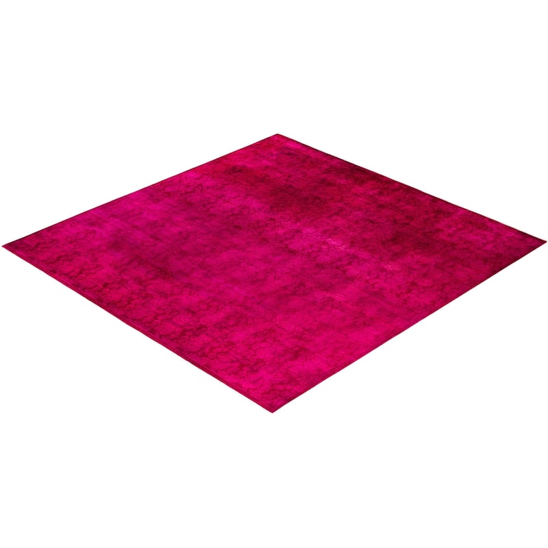Overdyed One-of-a-Kind Hand-Knotted Area Rug - Pink - 8' 2" x 8' 3"