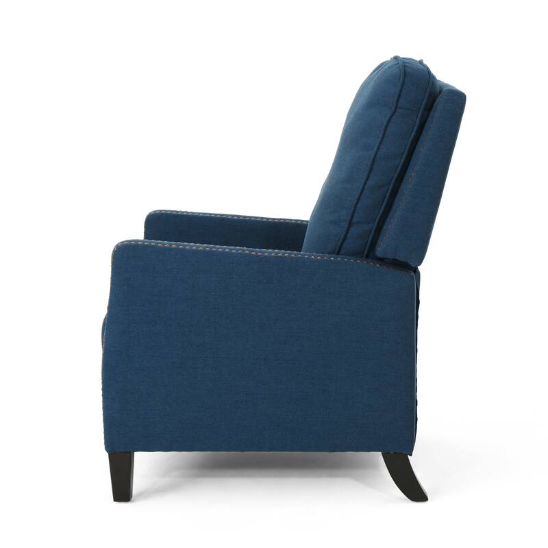 Roomfitters Manual Standard Recliner, Compact Recliner for Living Room, Bedroom, Navy Blue