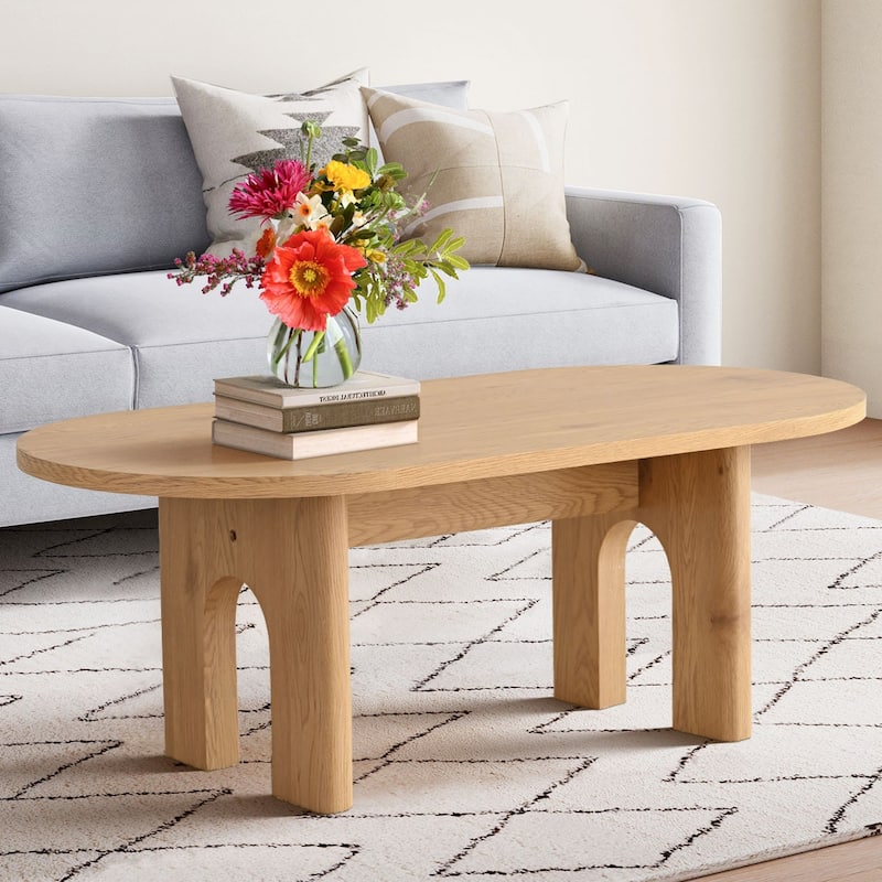 48" Oval Coffee Table - Oak