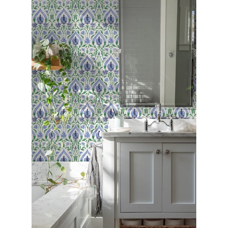 NuWallpaper Isle Blue Peel and Stick Wallpaper