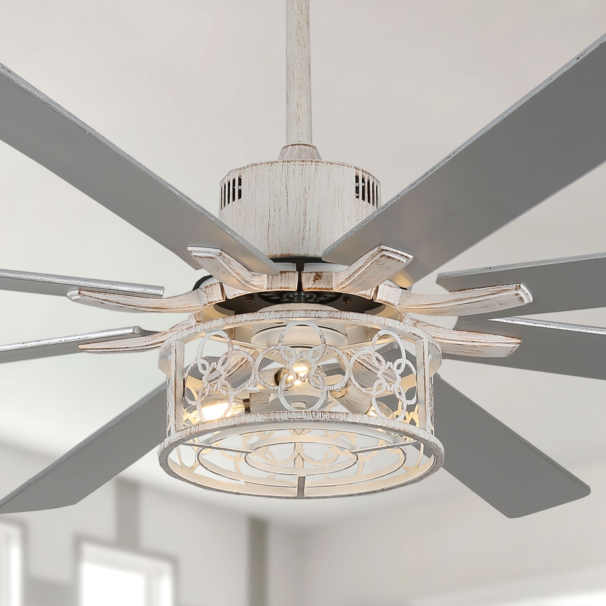 Bella Depot 72" Large Ceiling Fan with Light and Remote 6-speed Reverisble DC Motor Ceiling Fan for Living Room