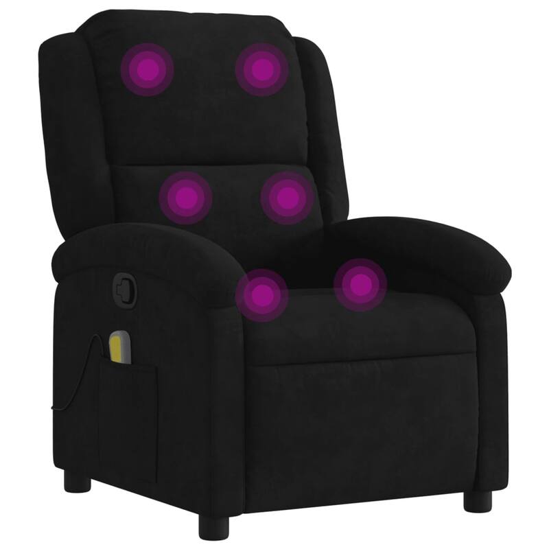 vidaXL Massage Recliner Chair Wingback Reclining Armchair for Elderly Velvet