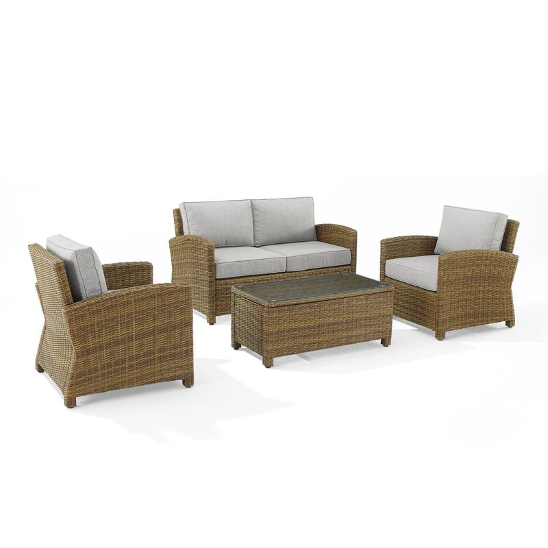 Crosley Bradenton 4Pc Outdoor Wicker Conversation Set