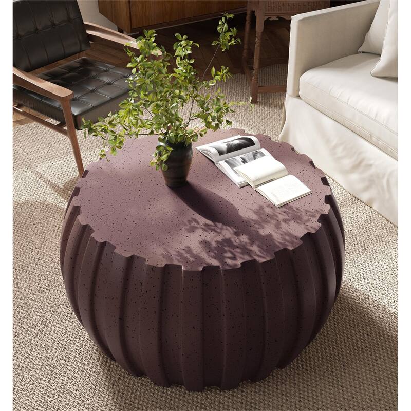 35.43" Waterproof Coffee Table with MgO Cement for Indoor & Outdoor Use