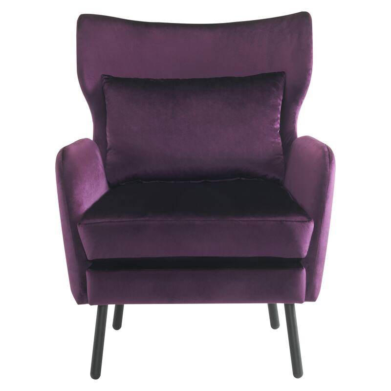 32" Wing Back Velvet Accent Chair