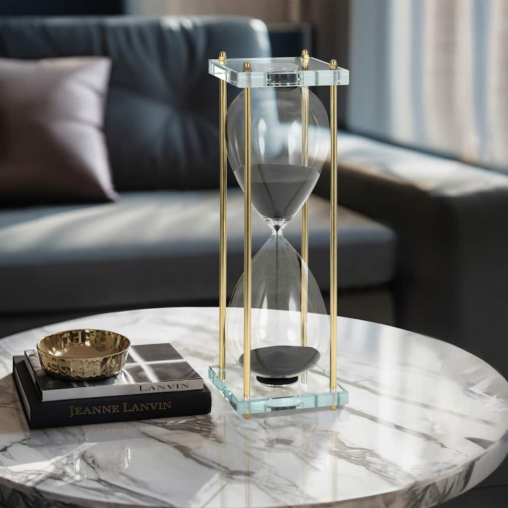 Sagebrook Home Glass Reynolds Hourglass, Elegant Decorative Objects