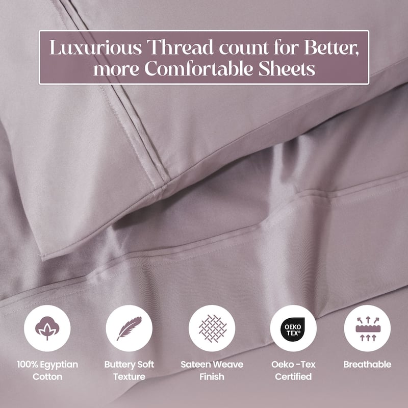 Blue Nile Mills 1200 Thread Count Egyptian Cotton Deep Pocket Sheet Set