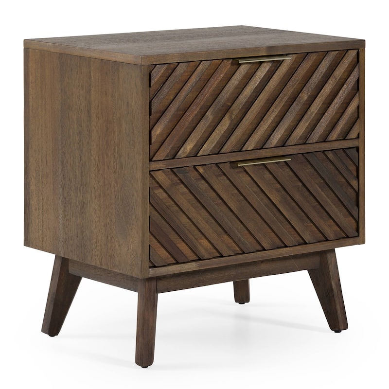 Modrest Sanremo Mid-Century Dark Acacia Nightstands