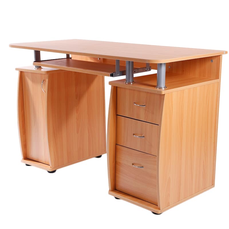 Porch & Den Shadywood Black 1-door 3-drawer Computer Desk