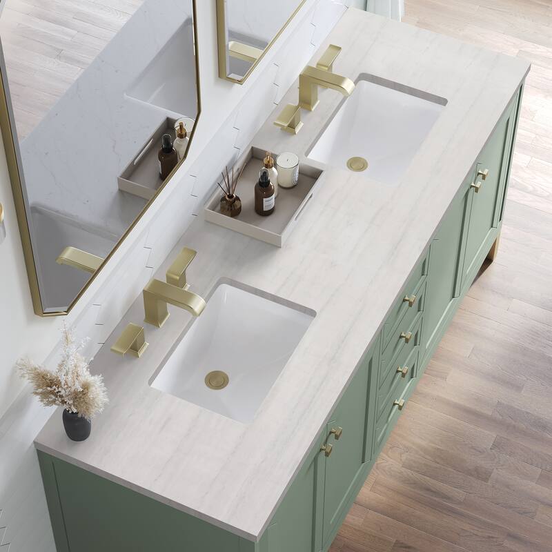 James Martin Vanities Chicago 72" Double Vanity, Smokey Celadon