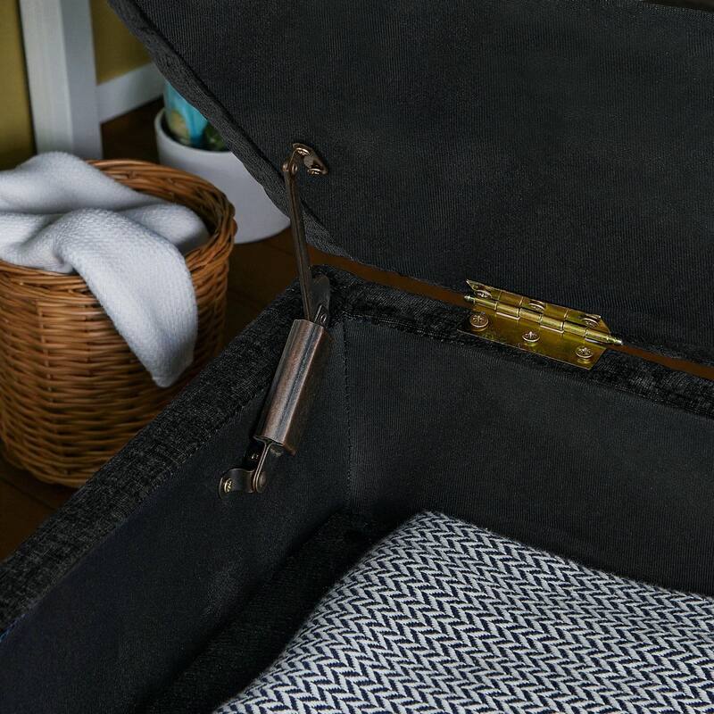 102" 3-Seater L-Shaped Sectional Sofa with Chaise and Storage Ottoman, Chenille Upholstery, Metal Legs, Rivet Trim & 2 Pillows