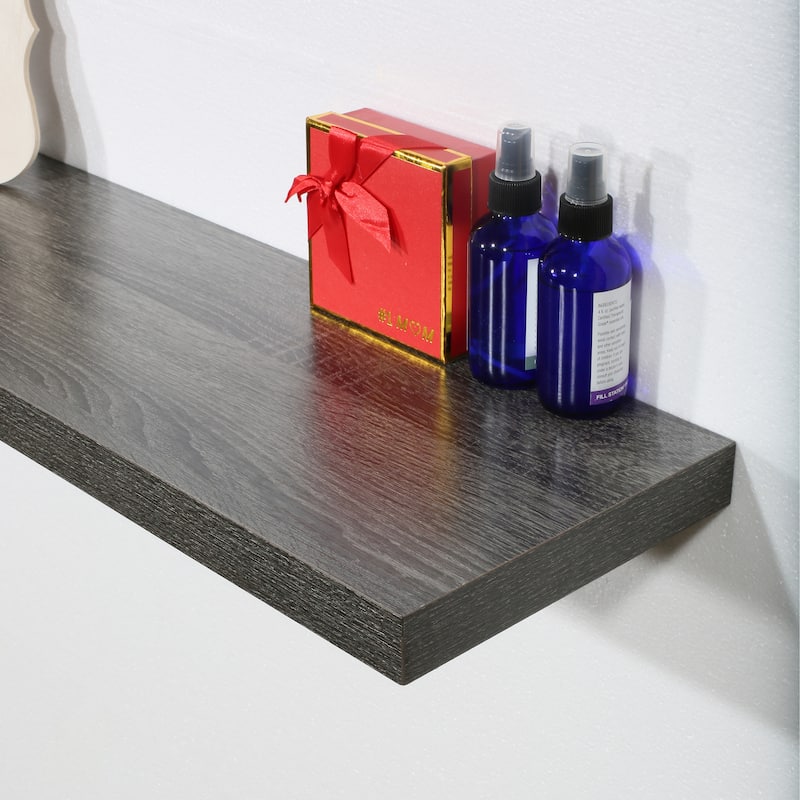 Set of 3 Modern and Contemporary Black Oak Floating Shelves - 9.25*31.5*1.5 inches