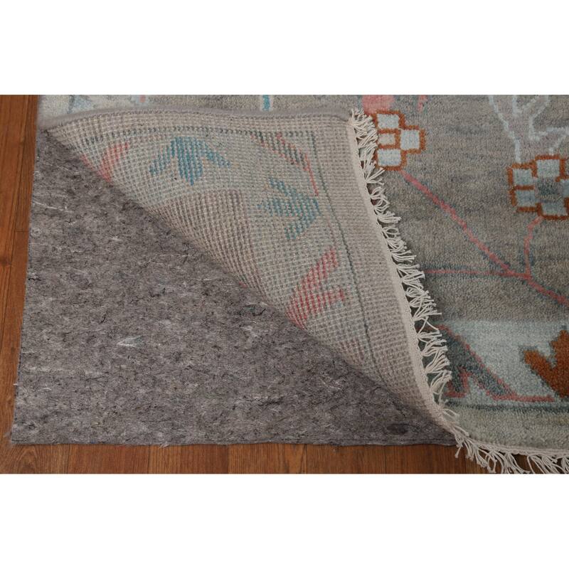 Floral Oushak Indian Large Rug Hand-Knotted Wool Carpet - 11'9" x 14'11"