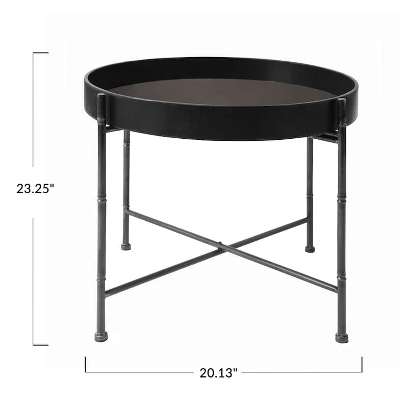 Wood and Metal Side Table - Bed Bath & Beyond - 34941189