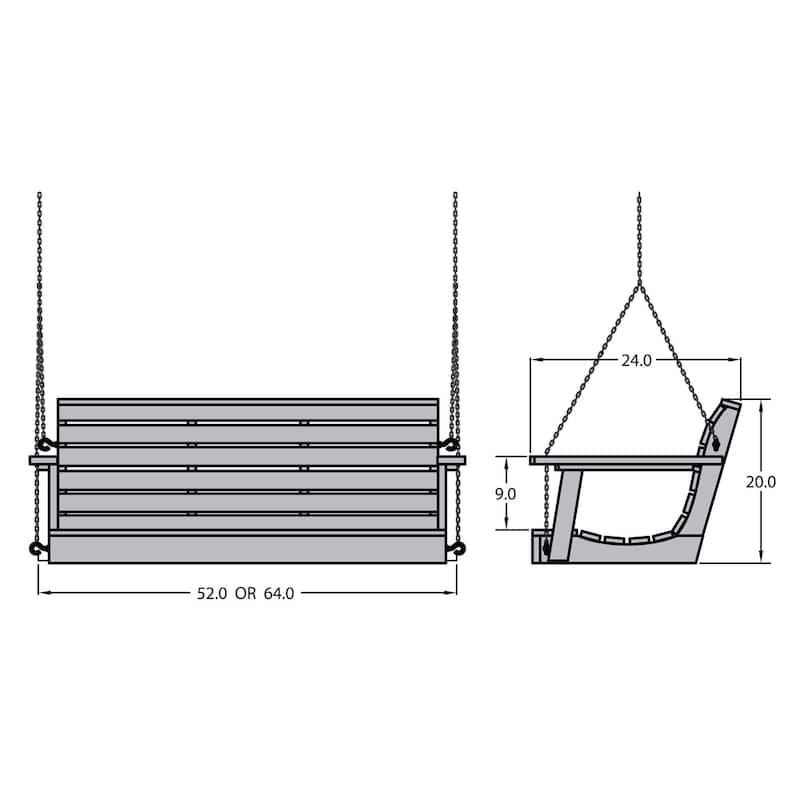 Highwood Weatherly 4-foot Eco-friendly Synthetic Wood Porch Swing