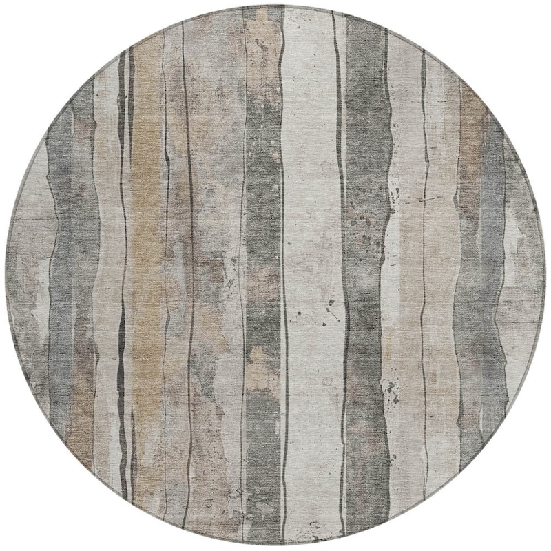 HomeRoots Striped Transitional Rectangle Outdoor Rug