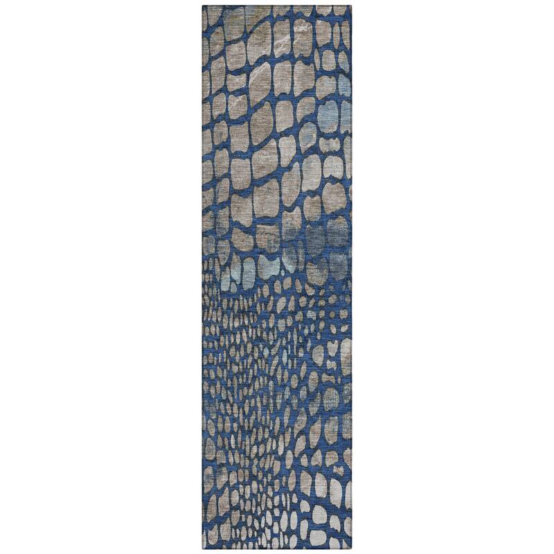 Machine Washable Indoor/ Outdoor Modern Cobble Chantille Rug